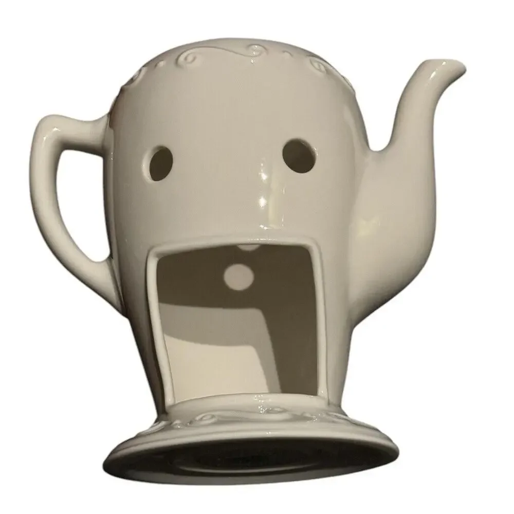 PartyLite P8105 Sidewalk Cafe Aroma Melts Warmer Teapot with Box Christmas Gift‎